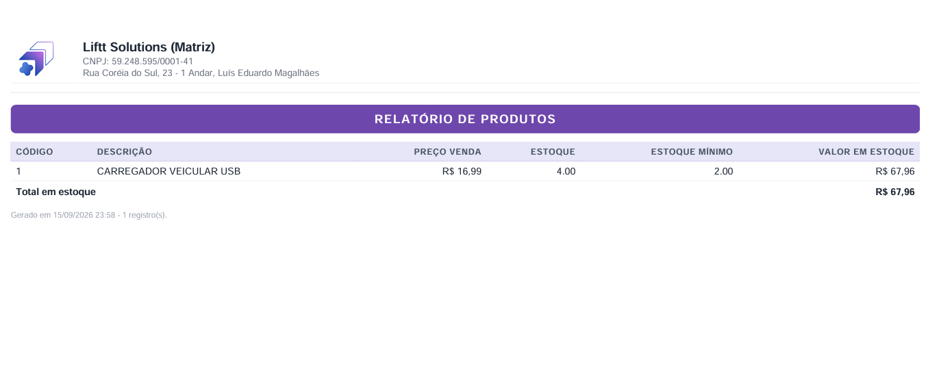 Relatórios & Configurações